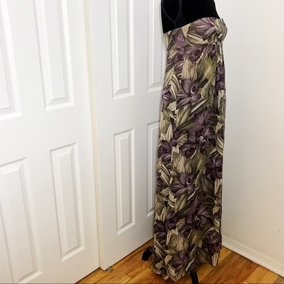 TULEH SILK FLORAL PRINT GOWN 8 MED - Picture 2 of 6